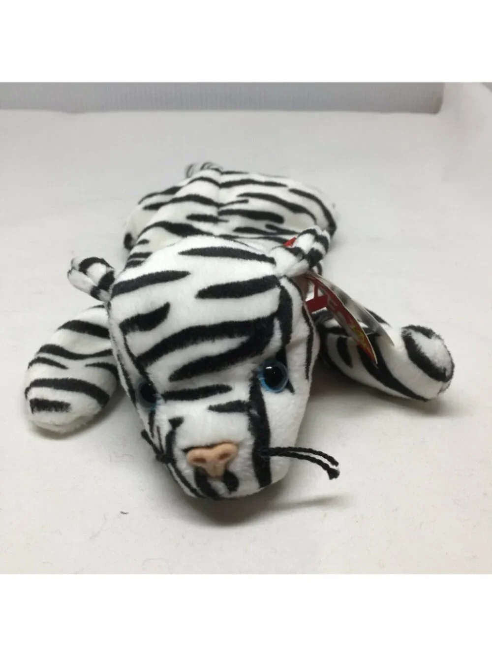 Ty Beanie Baby Blizzard Tiger Black White Stripes Retired Plush Toy Dec 12 1996